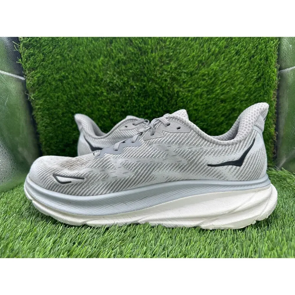 Hoka One One Clifton 9 1132210-HMBC Athletic Sneaker Men's 11.5 Gray Knit Sports